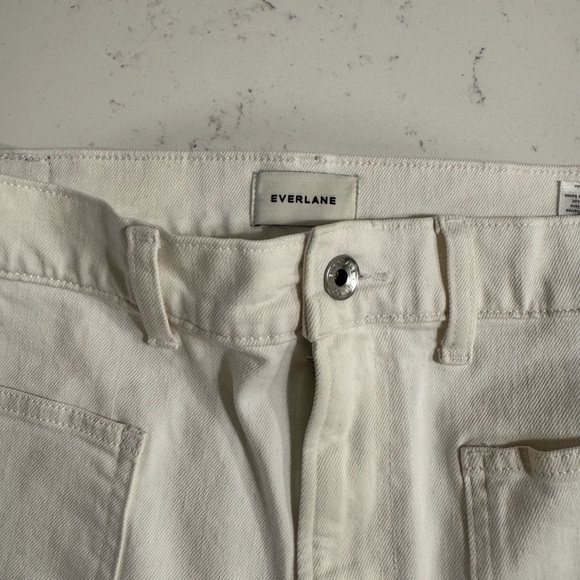 White Everlane The Way-High Gardener Cropped Wide Leg Utility Jean Size 30R - Picture 6 of 13